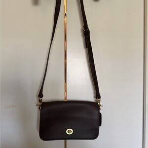 Coach Dark Brown Leather Shoulder Bag
